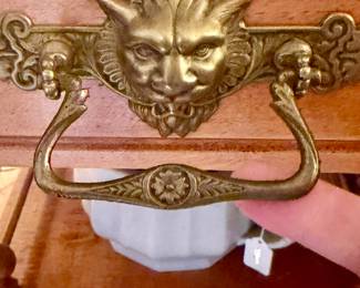 WHAT A AMAZING GARGOYLE BRASS PULL.