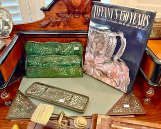 TIFFANY & CO PINE NEEDLE DESK SET, PRICED INDIVIDUALLY.