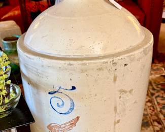 LARGE CROCKS LIKE THIS ANTIQUE RED WING 5 GALLON SHOULDER CROCK.