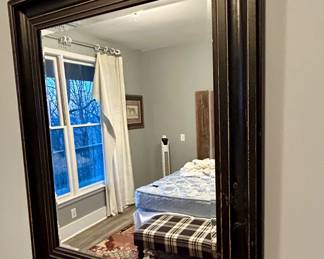 Large Rectangular Dark Wood Mirror