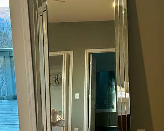 Large beveled glass floor mirror