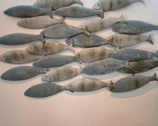 School of fish metal wall decor