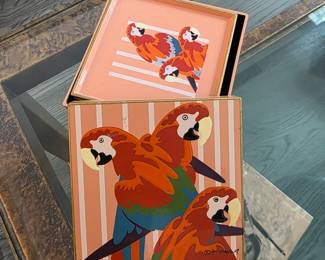 80ies parrot coaster set