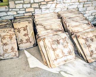 Ceiling tiles out of the historic Gallagher Ranch in Medina Co.