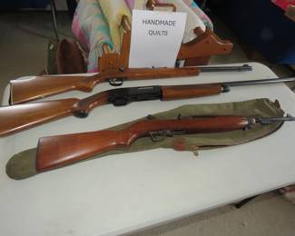 WW II M-1 30 Cal, Winchester 300 12 ga, Marling 22