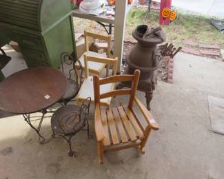 Childs Chair, Cast Iron Stove
