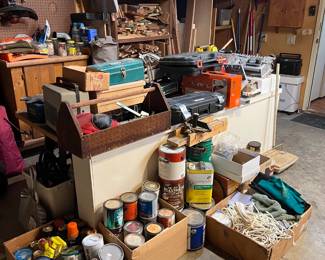 There are quite a few items in the garage as well.  This is one view of the contents.