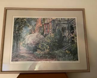 This piece is signed and numbered by the artist: Kevin J Shea, and shows Marlborough Street, in Boston.