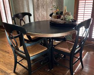 Iron based copper edged round table