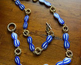 Vintage Gucci blue enamel belt