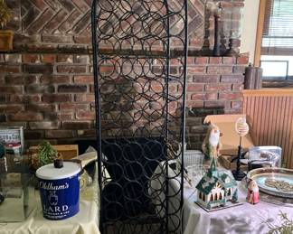 tall iron wine rack