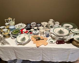 Spode Christmas and blue and white china