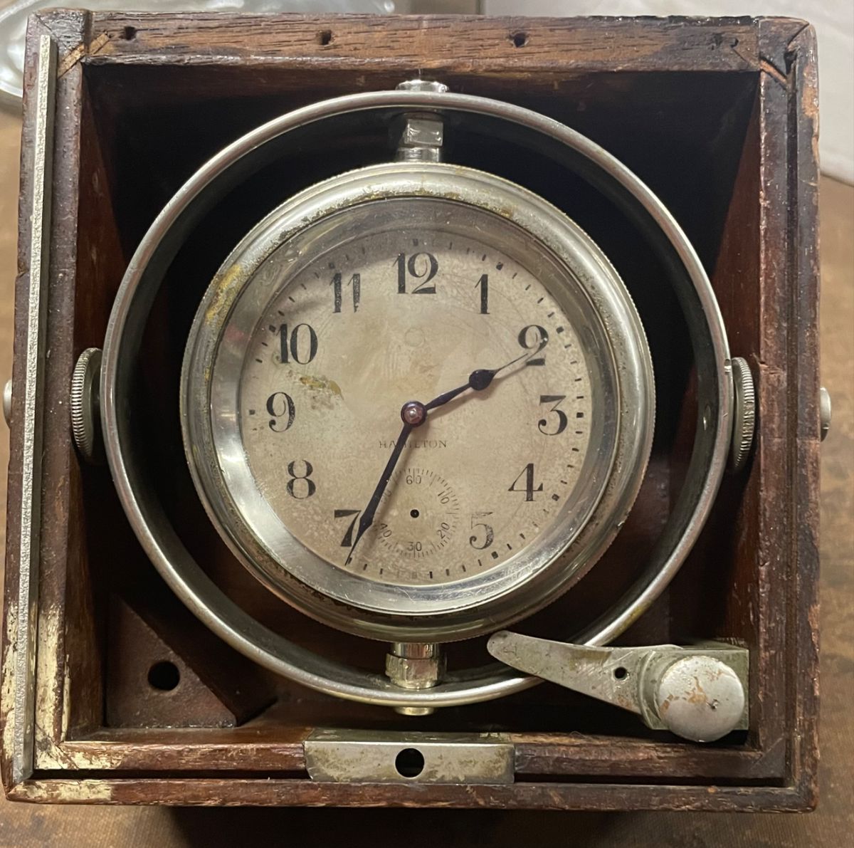 World War II era Hamilton ships clock