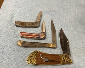 Collection of pocket knives. Case, buck, and more.