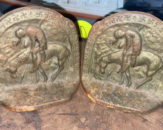 Antique cast-iron book ends