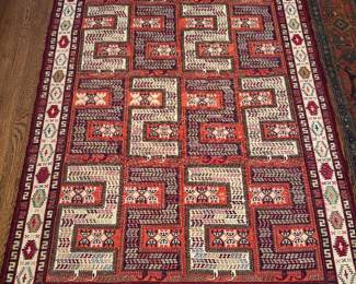 Hand-knotted Turkish Kazak Wool Rug (78"L x 51"W)