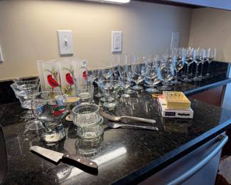 Huge Collection of Kitchen Glasses, Pots, Pans & Accessories