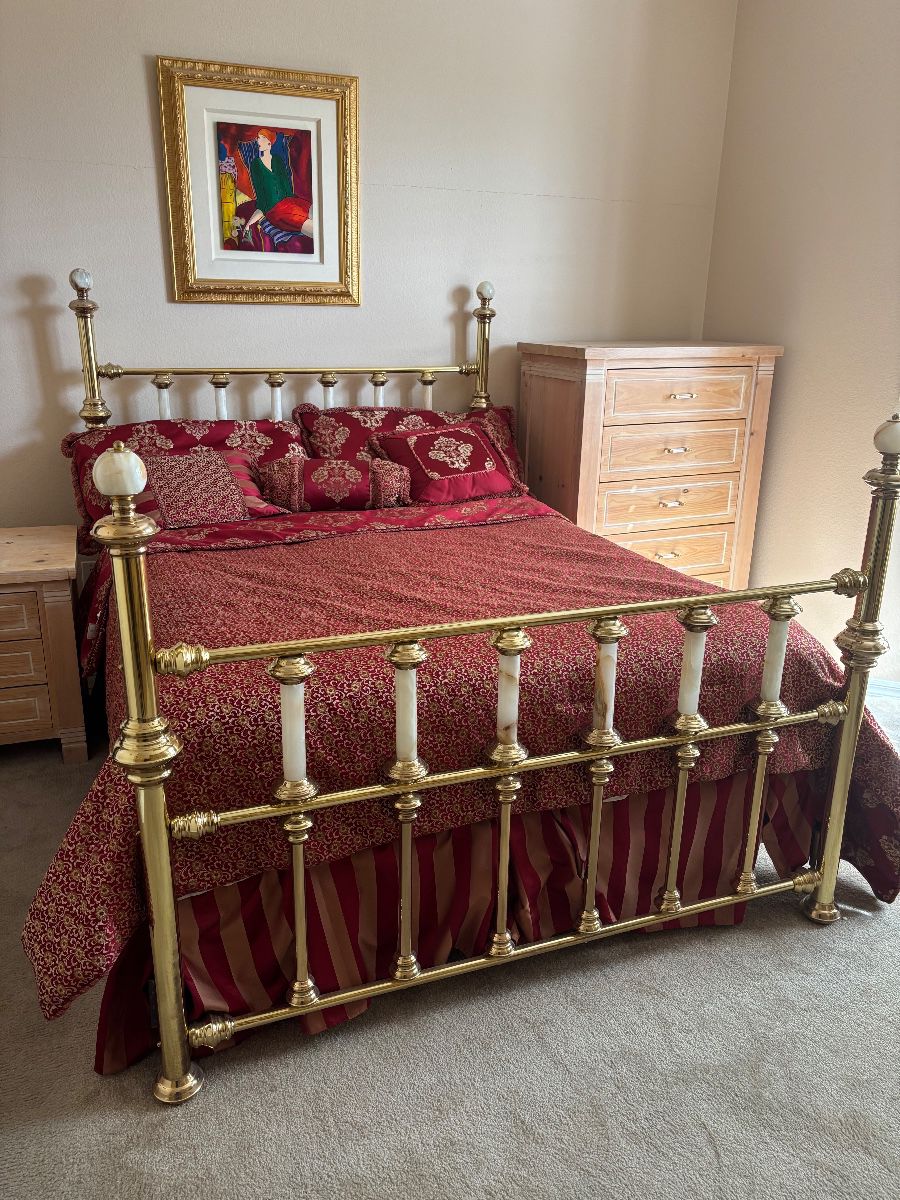 Queen bed with headboard and footboard