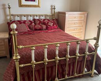 Queen bed with headboard and footboard