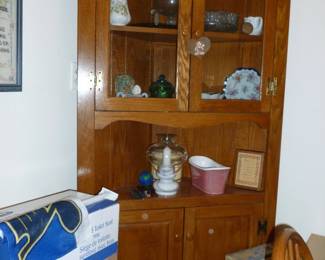 Oak corner cabinet