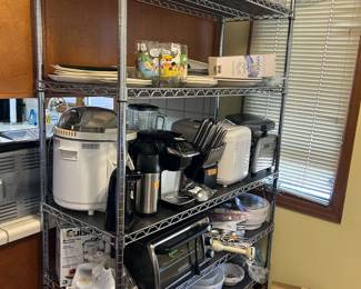 Miscellaneous kitchen appliances and tools.