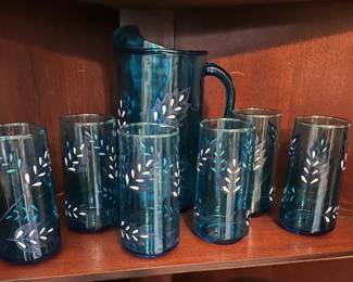 Vintage Libbey Laser Blue Set.