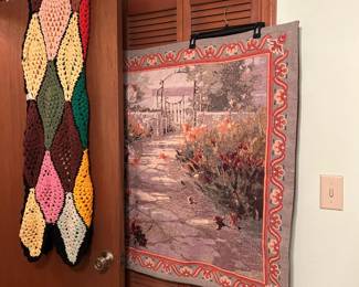Beautiful tapestry; unique afghan.