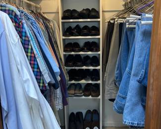 Men's pants, shirts and shoes.  Clothing sizes XL - 3XL.