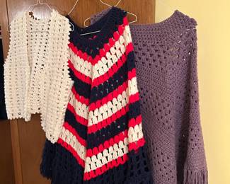 Vintage handmade Afghan wraps.