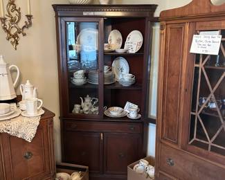Corner Cabinet - filled with beautiful china.