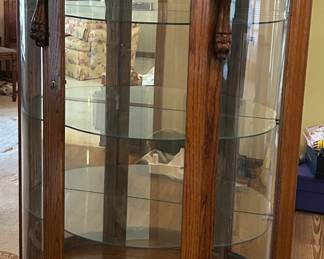 Oak Curio.  Lighted.