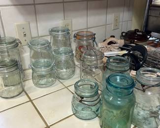 Vintage jars and canister sets.