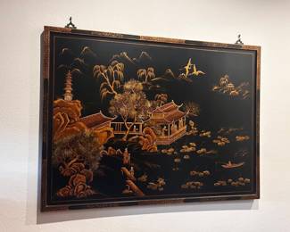 Asian Hand Painted Wood Wall Art Excellent condition. No imperfections 4’ x 3’ Pickup