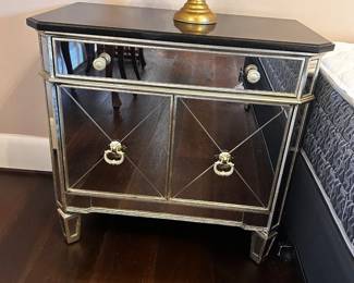 Z Gallerie Mirrored Nightstand with Black Granite top  Handles are broken off of cabinet 30” across x 17” deep x 30” tall.   Must be able to move and load yourself