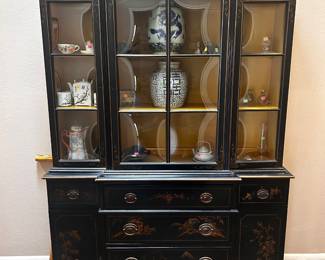 Vintage Asian China Cabinet  Great condition  52” across x 14” deep x 79” tall  No key but all drawers and cabinets open. Must be able to move and load yourself