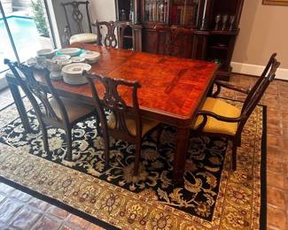 Vintage Dining Table & 6 Chairs  Great condition!  One small heat ring on tabletop. Has leaf as well. Table measures: 76” long (without leaf), 96” (with leaf) x 46” wide x 29” tall Must be able to move and load yourself