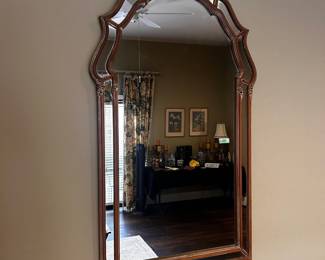 Vintage LaBarge Double Framed Hollywood Regency Mirror  Excellent condition!  Wood is more tan/neutral in person than red 26ʺW × 1.5ʺD × 44ʺH 