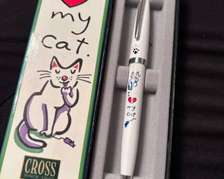 Hallmark “Cross” solo ballpoint pen w/ box Cat lover motif