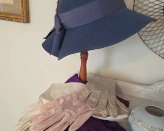 Vintage hats, gloves