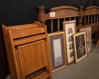 FOLDING WOOD CHAIRS, KING SIZE HEADBOARD