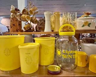 TUPPERWARE CANISTERS, VINTAGE LIPTON TEA JAR