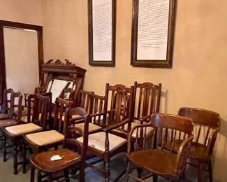 VINTAGE CHAIRS, BARREL BACK SALOON CHAIRS