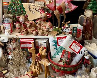 CHRISTMAS DECOR, VINTAGE HANDMADE CERAMIC REINDEER