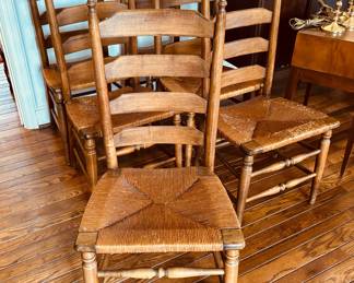 Set of 6 vintage ladder-back chairs by Boling Chair Co., Silar City, NC...