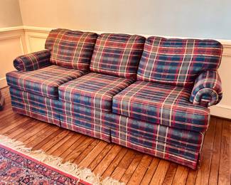 Plaid sleeper sofa...