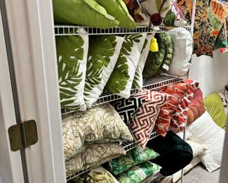 PILLOWS...Beautiful colors in all sizes and many with Sunbrella outdoor fabric