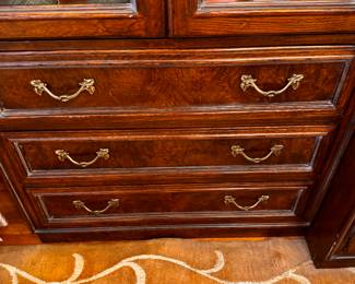 3 drawers for linens, candles and tableware