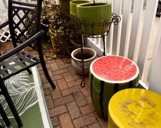 Colorful outdoor stools