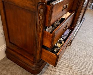 So if beautiful front carvings, pocket doors, knockout back panel,