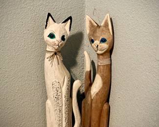 Cat Wooden Decorative Figurines - $10 forBoth